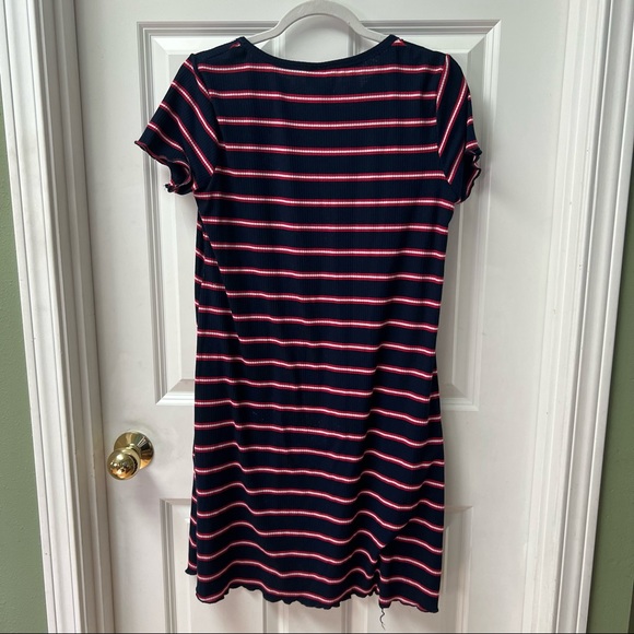 Navy Striped T-Shirt Dress - Picture 2 of 6